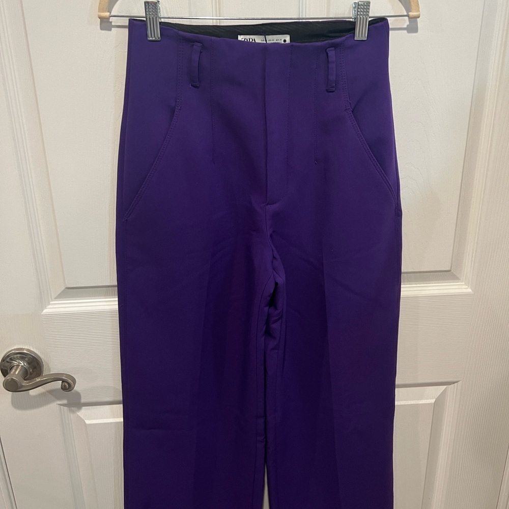 Zara purple high waisted wide leg trouser pants size XS 
NWT - Picture 3 of 8
